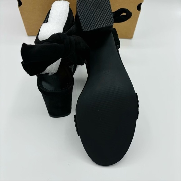 Coutgo Womens Open Toe Ankle Tie Back Low Block Chunky Heels/ Pumps, Size: 7.5 - Picture 6 of 9